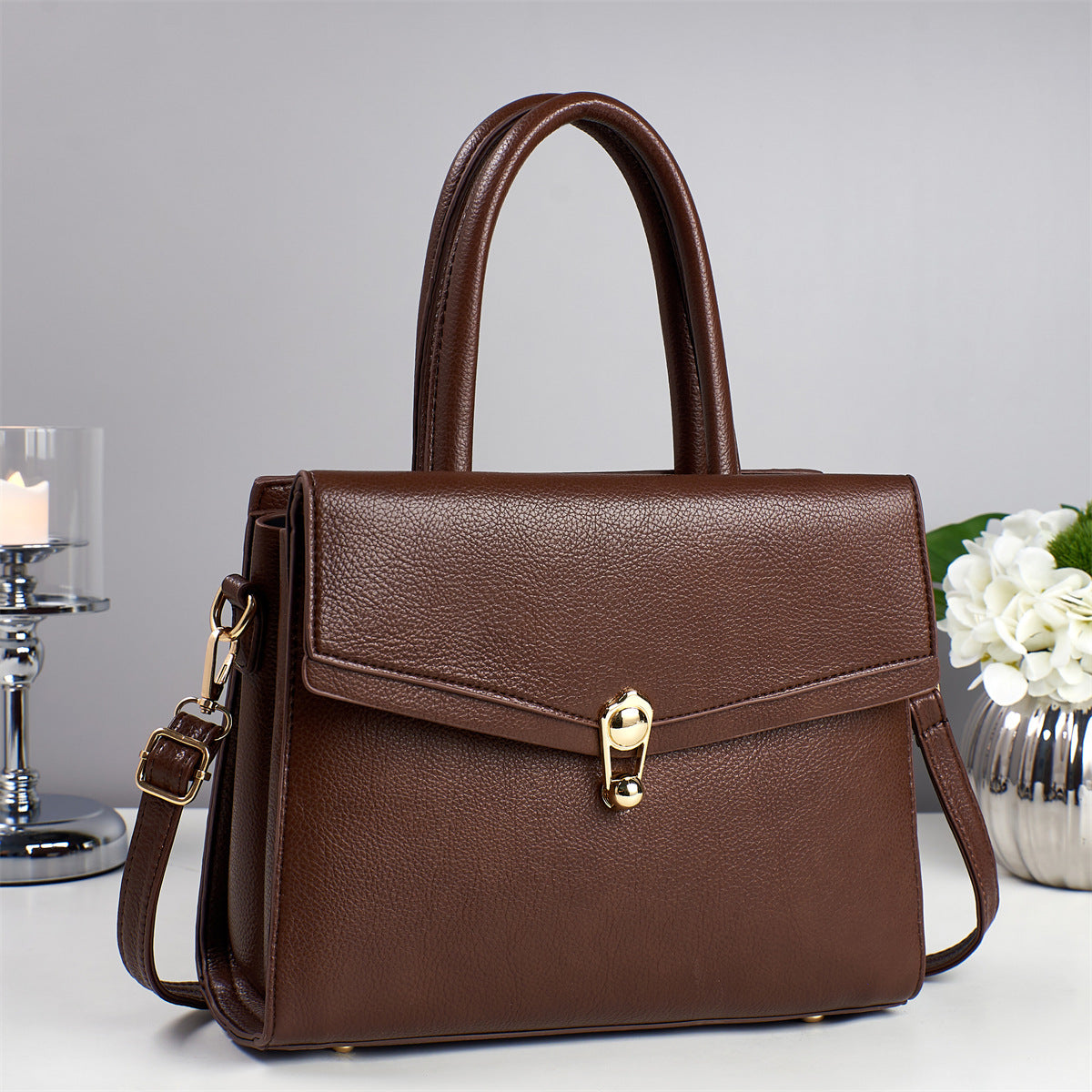 Trendy Solid Color Simple Fashion Mother Women's Handbag