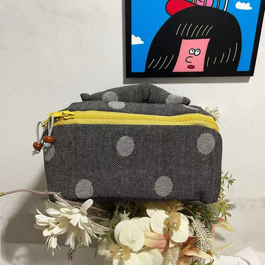 Denim Storage Large Capacity Leather Macaron Sweet Cosmetic Bags