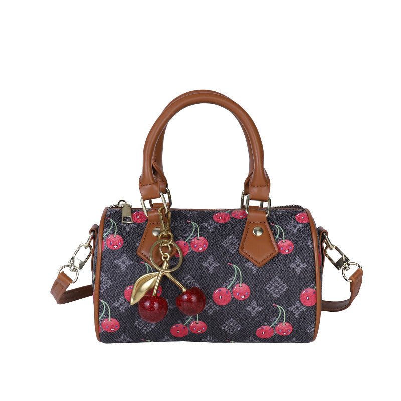 Women's Cute Cherry Print Boston Pillow Fashion Bags