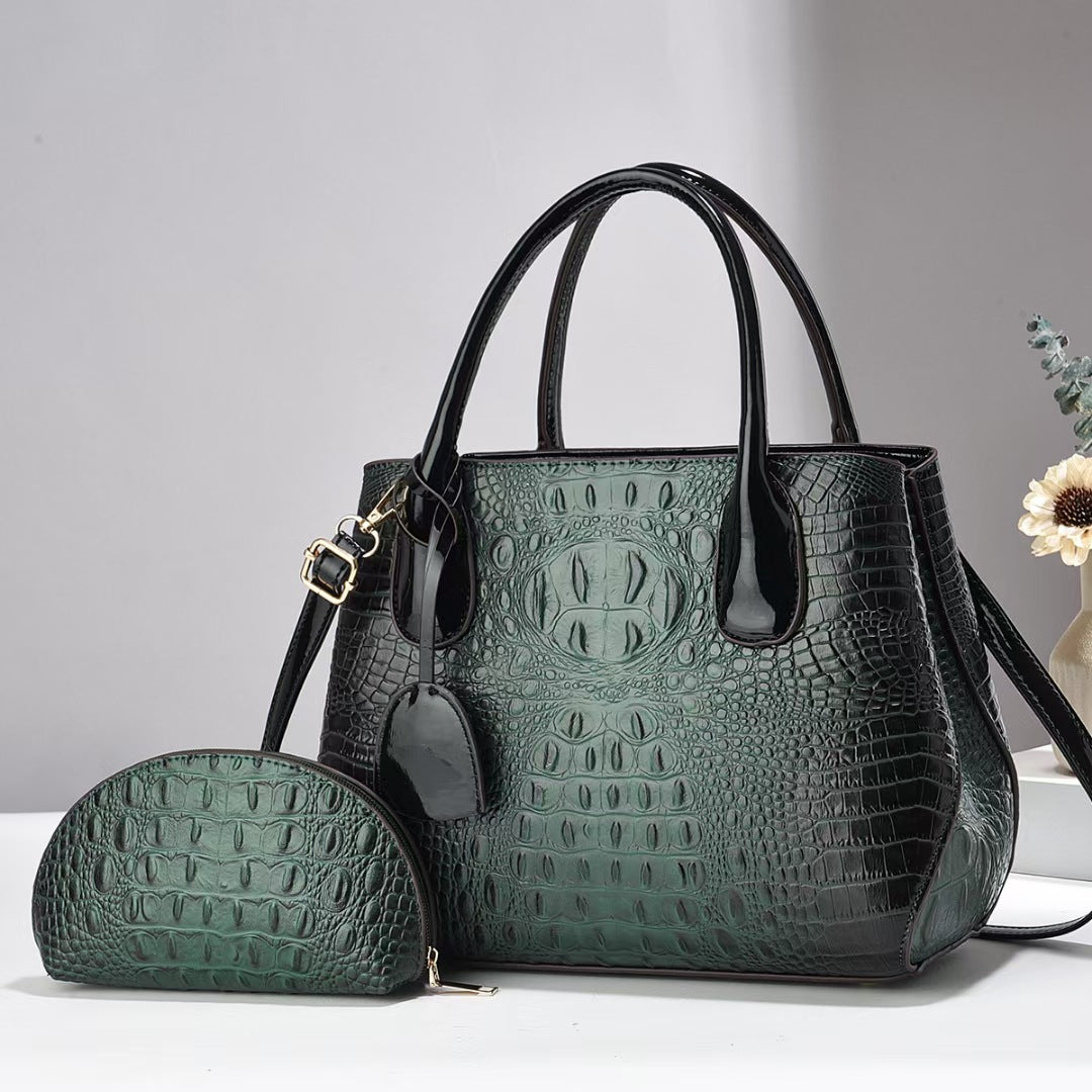 Women's Fashionable Large Capacity Crocodile Pattern Women's Handbag