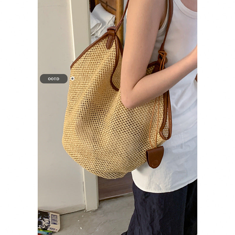 Women's Summer Fashion Woven Large Capacity Straw Bags