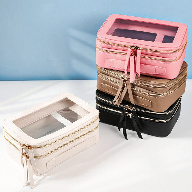 Toiletries Waterproof Storage Large Capacity Double Deck Cosmetic Bags
