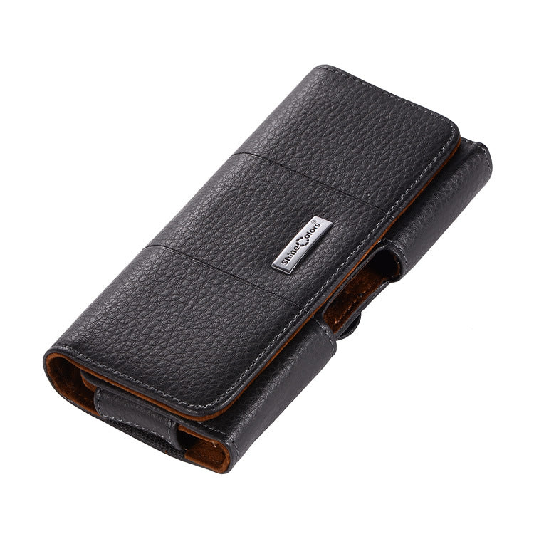 Men's Horizontal Old Cow Wear Hanging Magnetic Flip Single Layer Bags