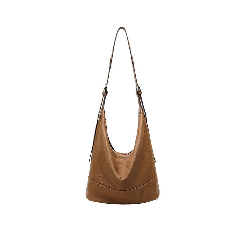 Women's Plaid Series Tatami Vegetable Tanned Sheepskin Binaural Large Capacity Women's Messenger Bag