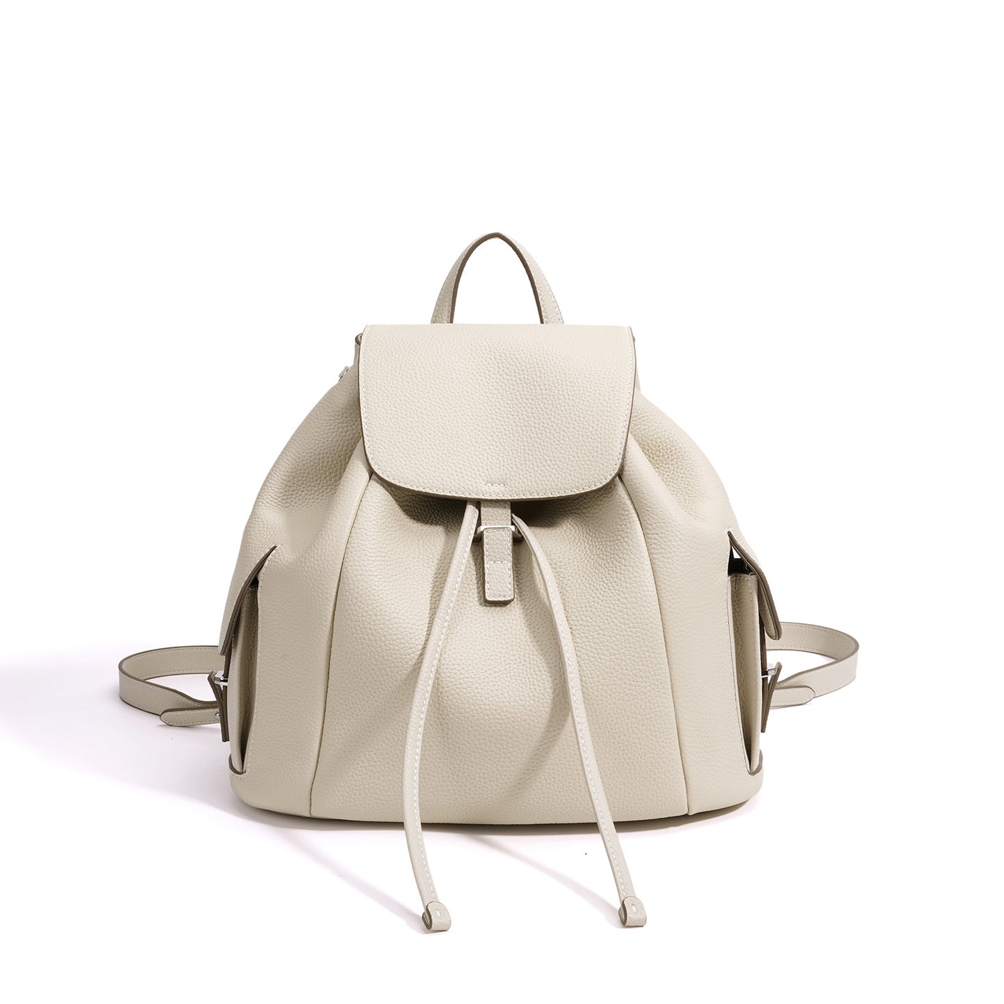 Women's Flip Western Style Leisure Drawstring Artistic Leather Early Backpacks