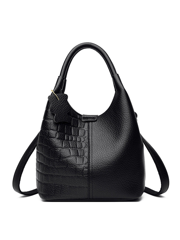 Women's Leather Commuter Fashion Deformation One Combination Bucket Bag
