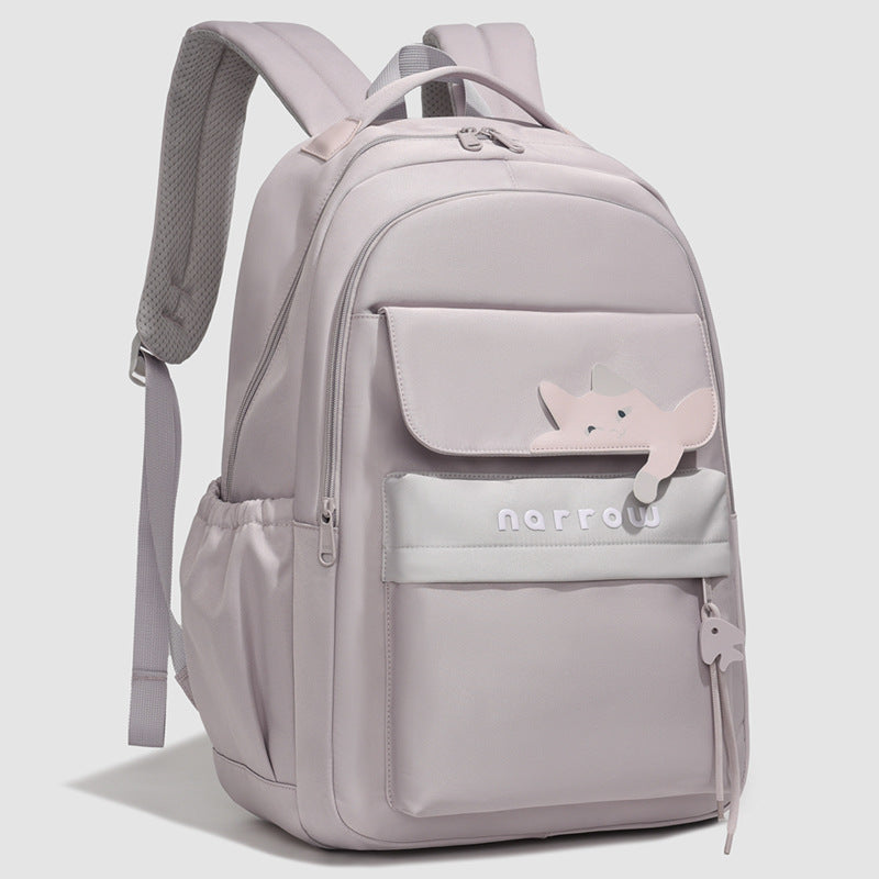 Women's Classic Solid Color Minimalist Style Simple Large Leisure Backpack