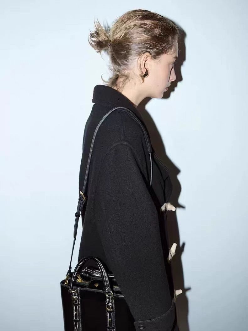 Women's Black Mini City Portable Versatile Double Women's Messenger Bag