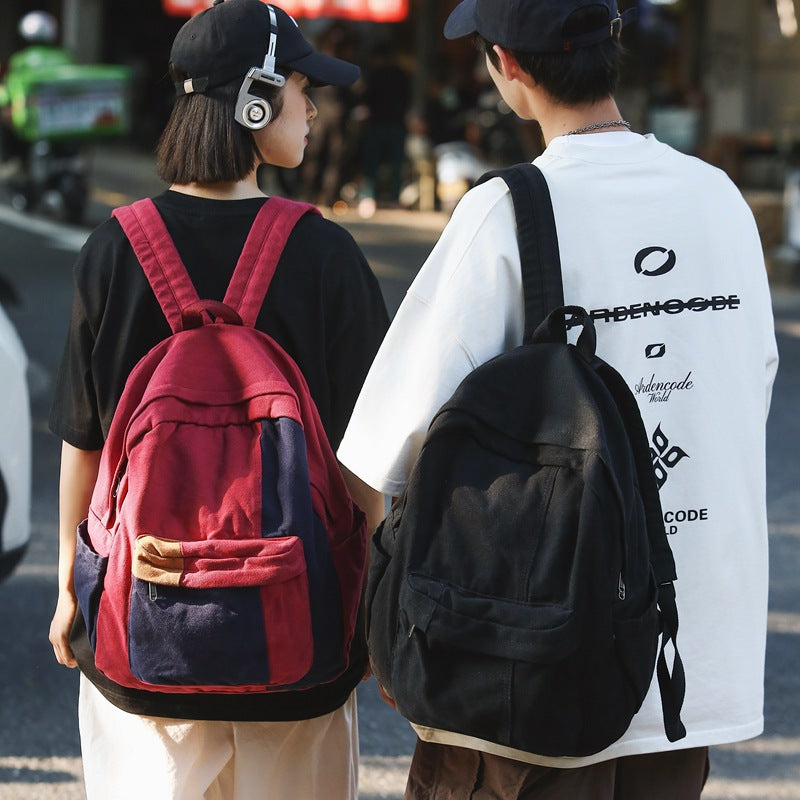 Women's Mori Canvas Female Contrast Color Camp Backpacks