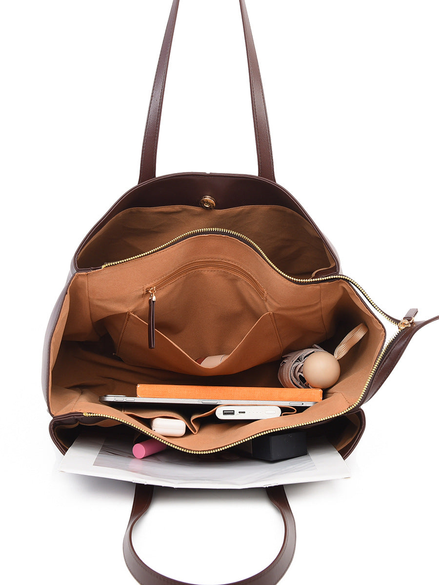 Women's Simple Fashionable Elegant Commute Large Capacity Tote Bag