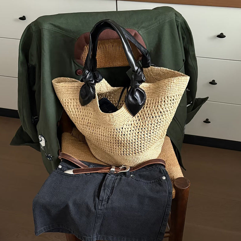 Women's Woven Portable Large Capacity Straw Tote Bag