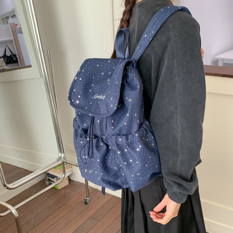 Large Capacity Simple Starry Fashion Letter Backpacks