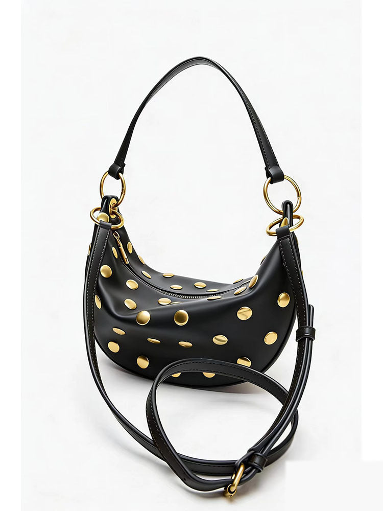 Women's Fashion Rivet Dumpling Fashionable Texture Commuter Underarm Bag