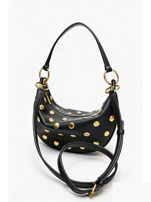 Women's Fashion Rivet Dumpling Fashionable Texture Commuter Underarm Bag