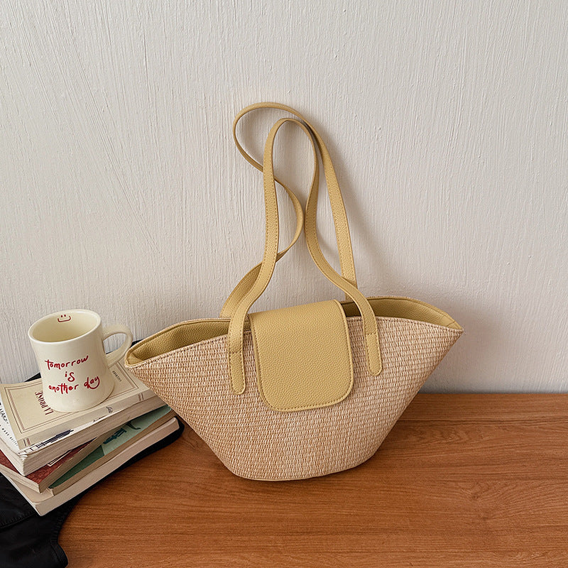 Design Woven Korean Style Trendy Simplicity Tote Bags