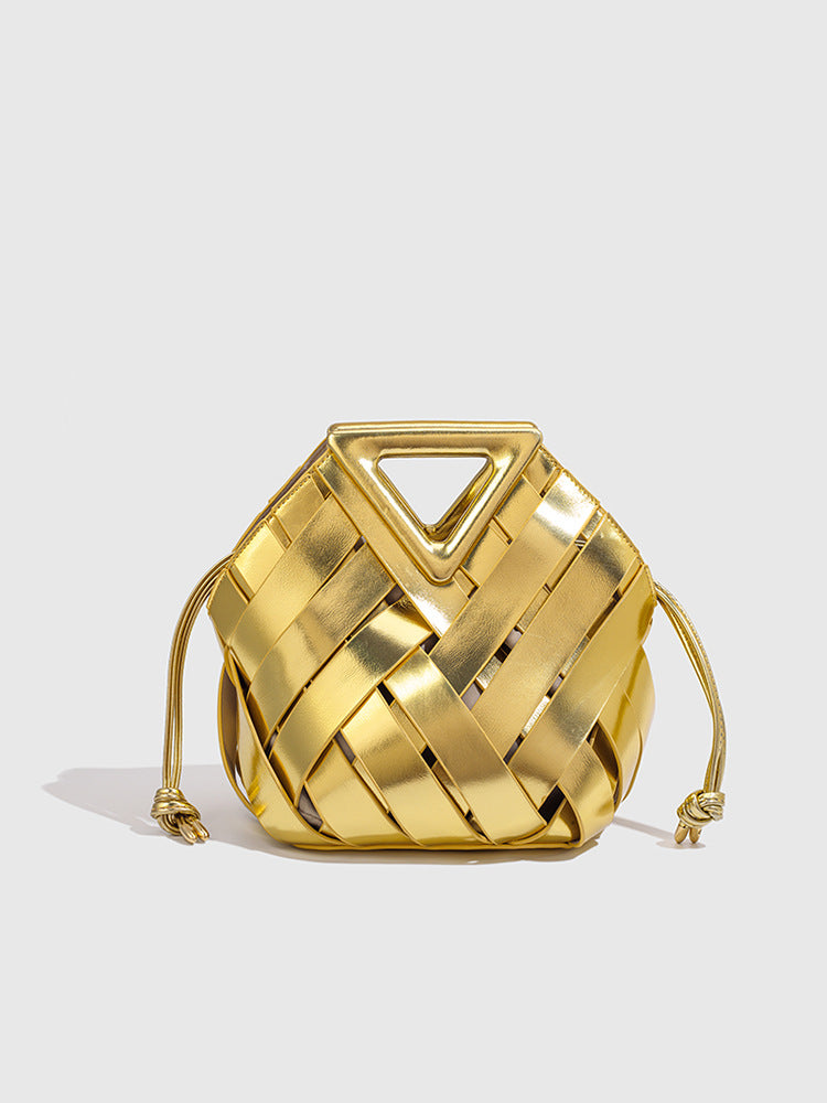 Women's Vegetable Basket Magnetic Woven Hollowed Handbags