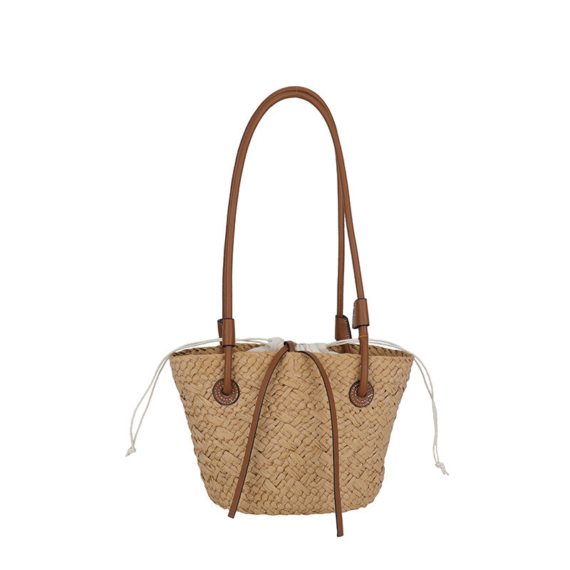 Women's Fashion Seaside Vacation Style Straw Vegetable Basket Minority Simple Large Women's Messenger Bag
