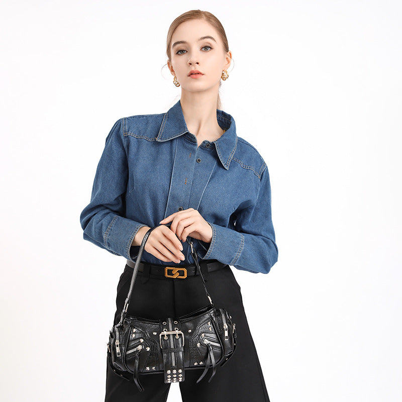 Retro Fashion Design Hot Commuter Motorcycle Women's Shoulder Bag