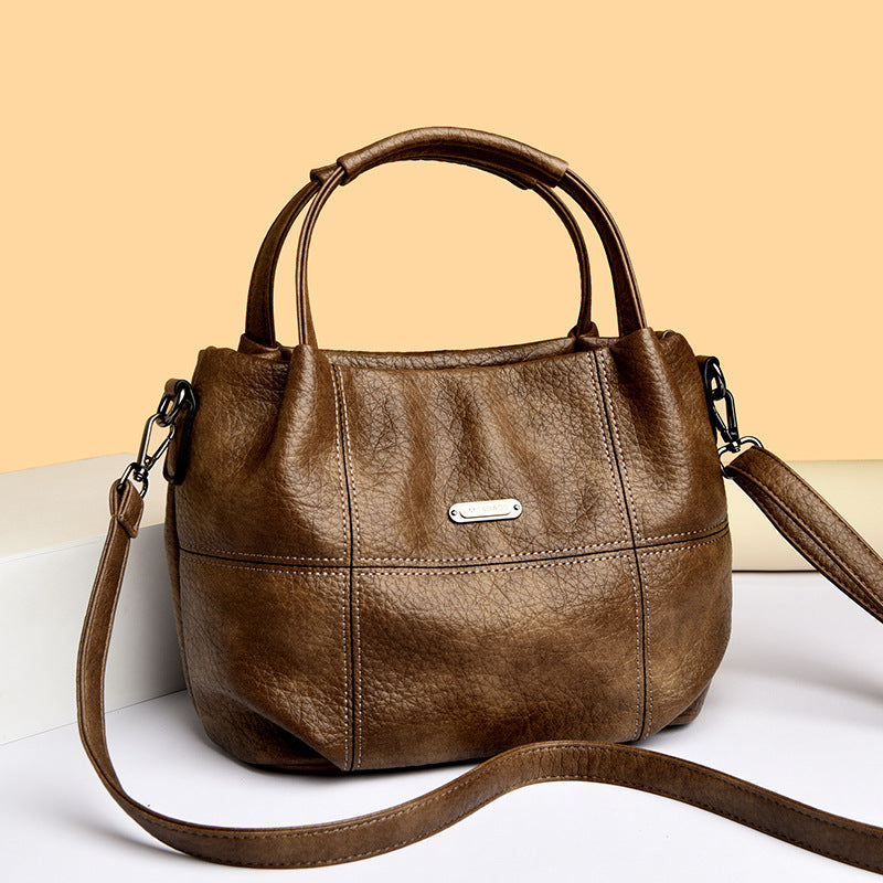 Women's Simple Large Capacity Soft Leather High Tote Bags