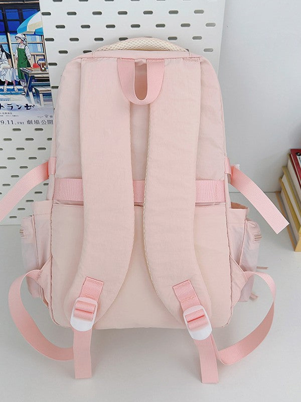 Style Lightweight Solid Color College Commuter Leisure Backpack