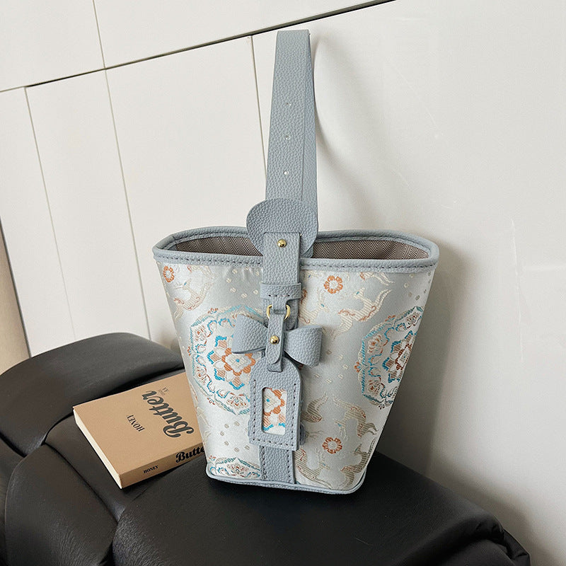 Material Bowknot Portable Cloth National Style Gift Bucket Bag