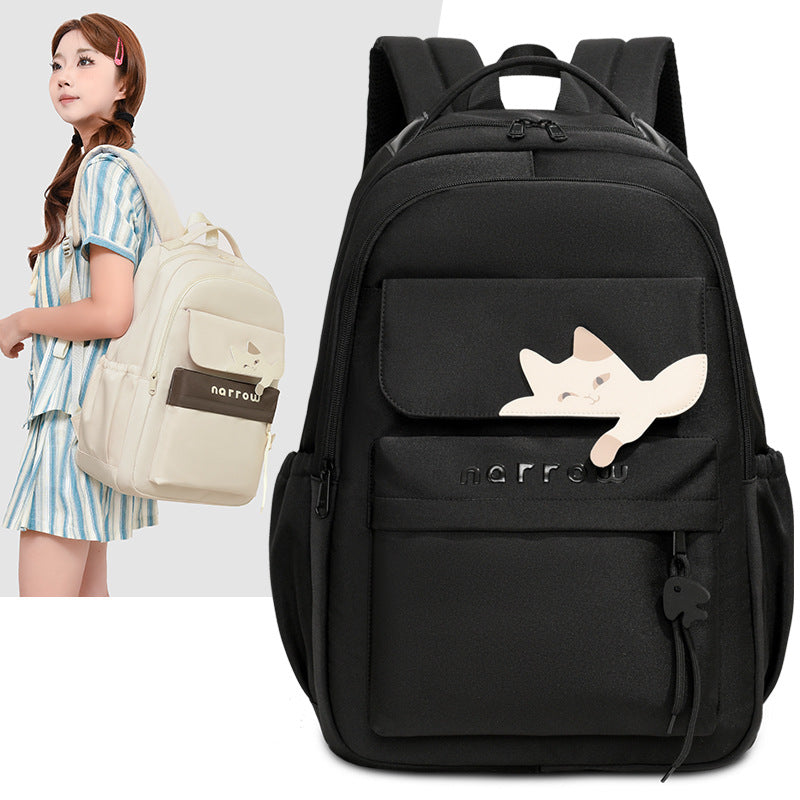 Women's Classic Solid Color Minimalist Style Simple Large Leisure Backpack
