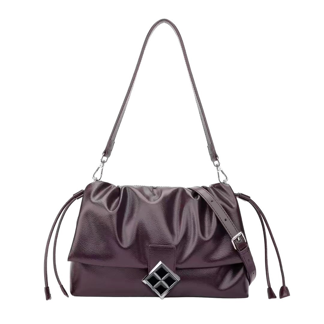 Women's Soft Leather Cloud Drawstring Underarm Popular Affordable Luxury Fashion Advanced Small Square Bags