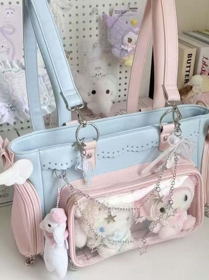 Pink Blue Couple Cartoon Concert Collection Women's Backpack