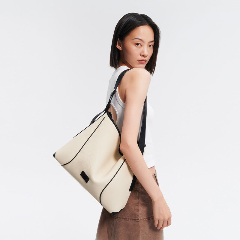Oatmeal Soft Imitation Canvas Female Large Capacity Commuter High Bags