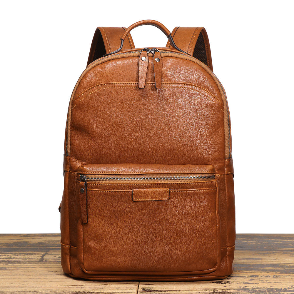 Men's Vintage Leather First Layer Cowhide Business Trip Backpacks