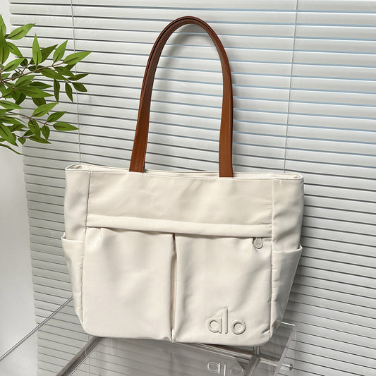 Textured Solid Color Simple Large Capacity Bags