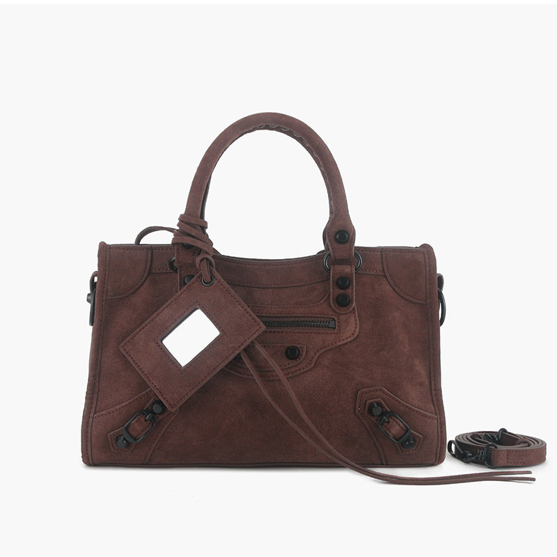 Version Rivet Motorcycle Frosted Genuine Leather Bags