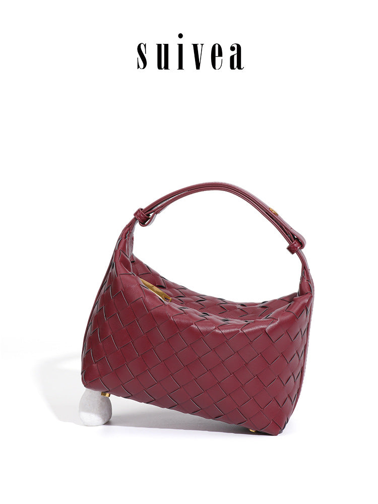 Women's Woven Niche Western Style Hand Carrying Lunch Box Commuter Underarm Bag