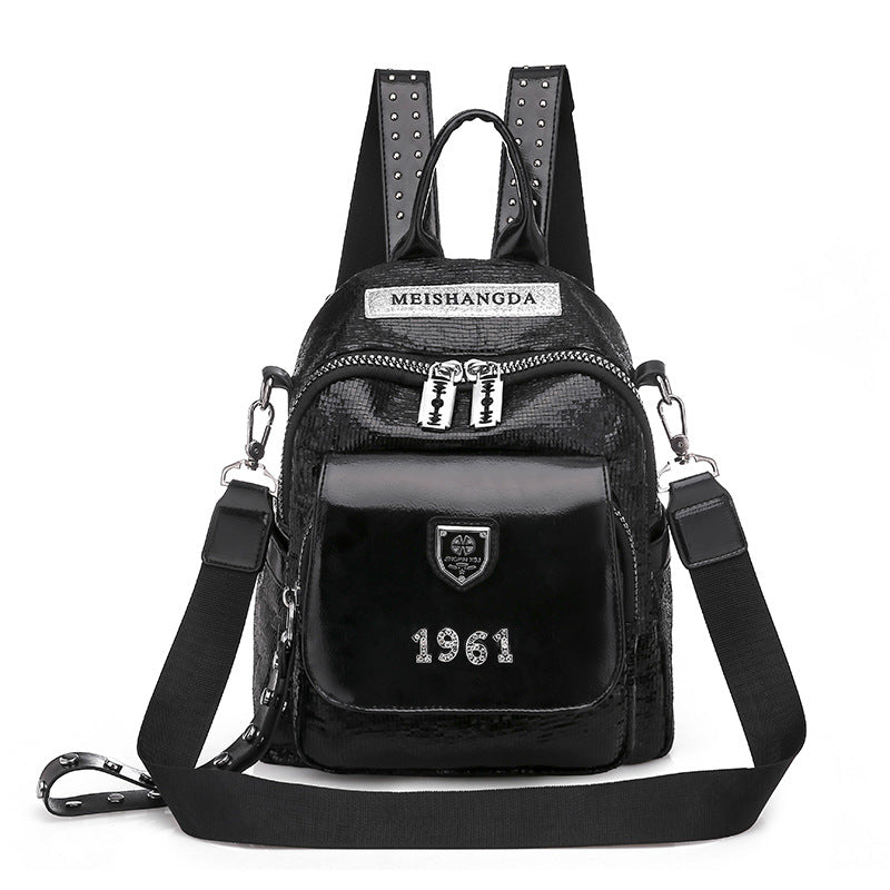 Women's Personalized Retro Studded Korean Fashion Bright Women's Backpack