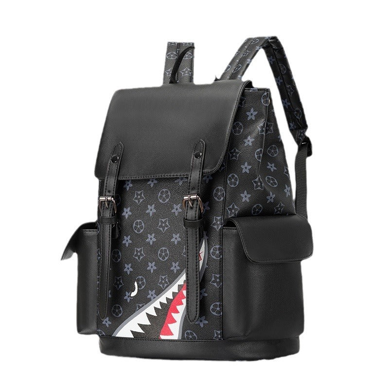 Men's Fashion Presbyopic Soft Leather Large Capacity Backpacks
