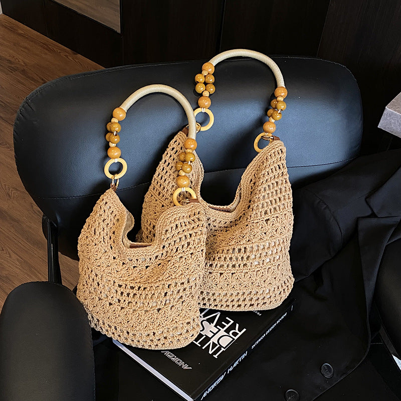 Women's Seaside Straw Summer Large Capacity Underarm Vacation Beach Women's Shoulder Bag