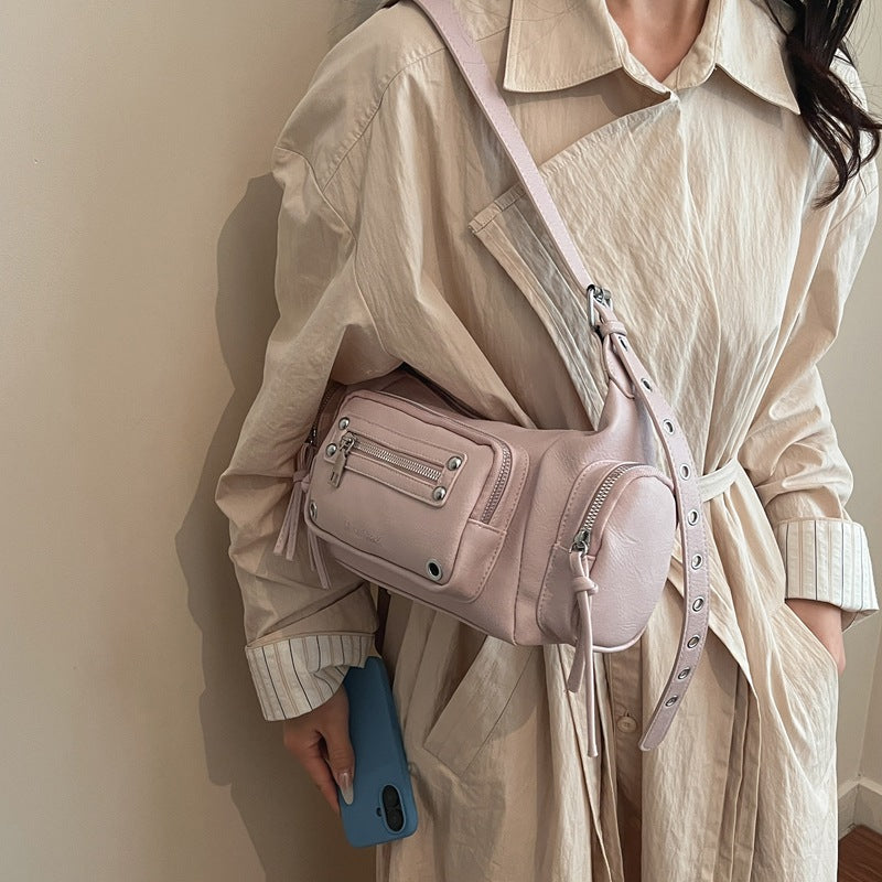 Women's Retro Large Capacity Spring Hot Motorcycle Shoulder Bags