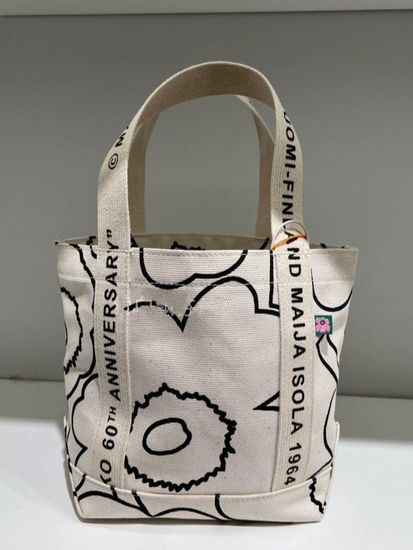Nordic Style Canvas Strap Letter Printing Fresh Finland Sunflower Tote Bags