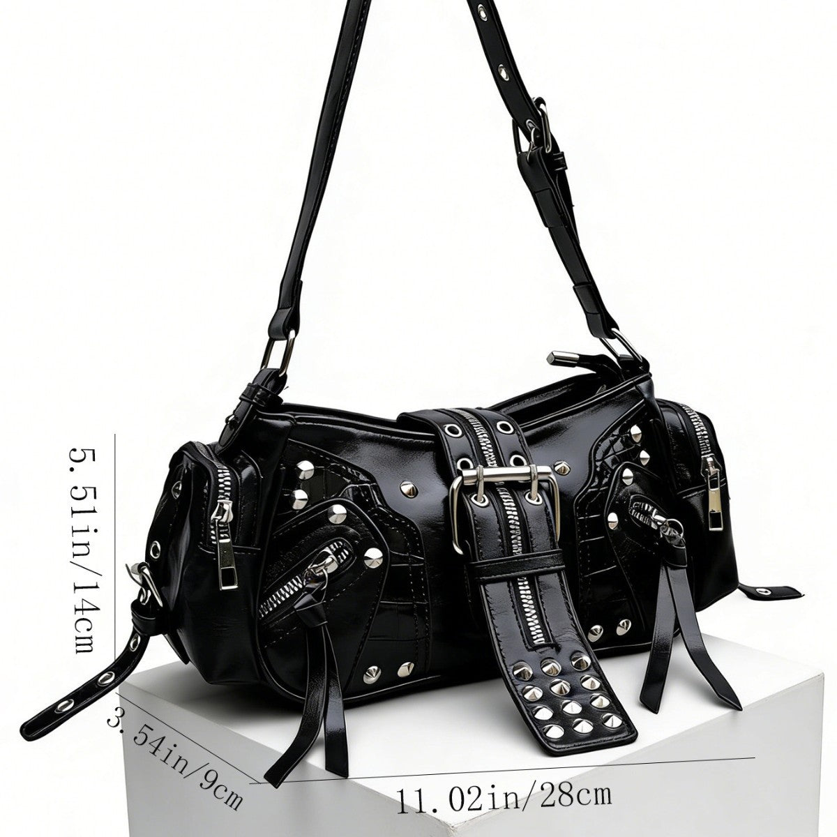 Graceful Women's Underarm Leopard Print Motorcycle Women's Shoulder Bag