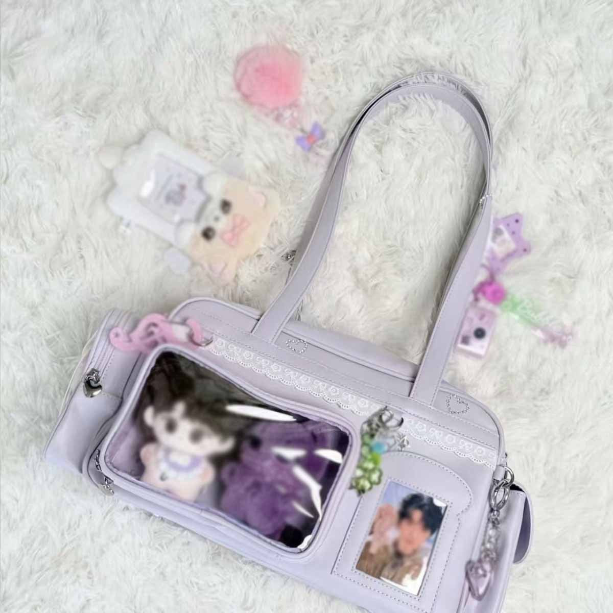 Doll Transparent Commuter Large Capacity Boston Tote Bag