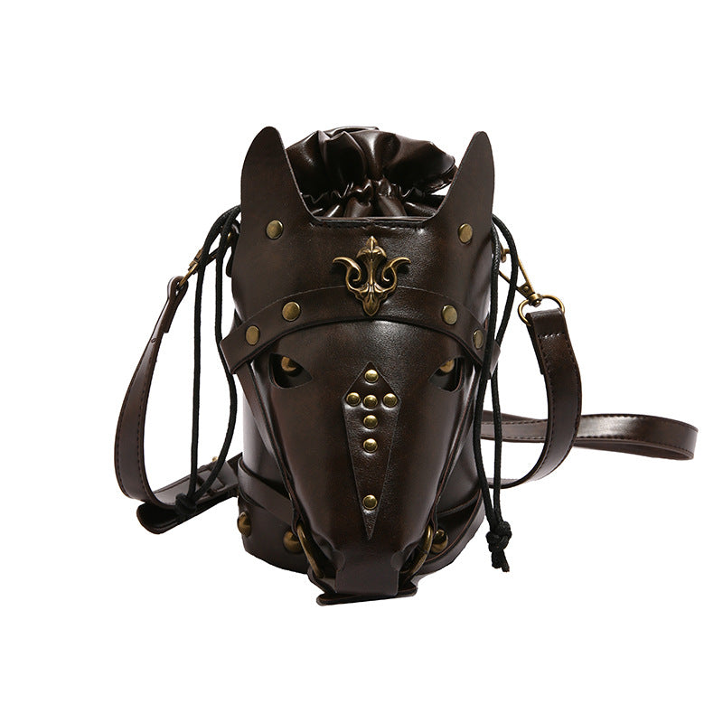Women's Niche Medieval Retro Style Eccentric Personality Horse Head Women's Messenger Bag