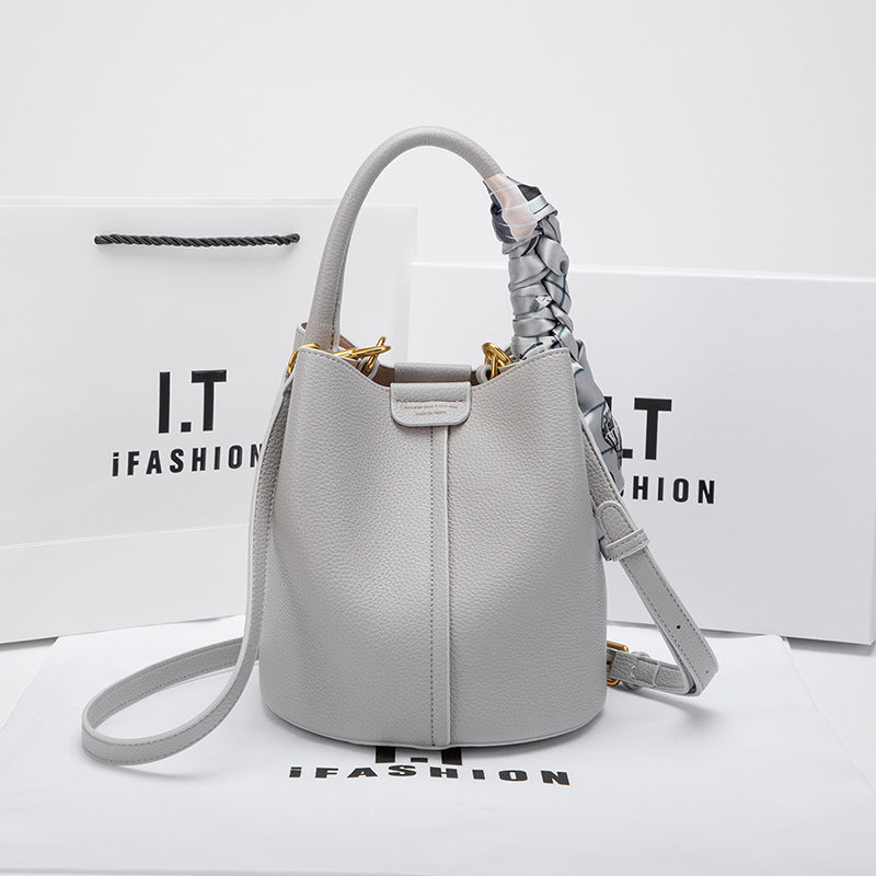 Women's Genuine Leather Made Korean Vegetable Basket Handbags