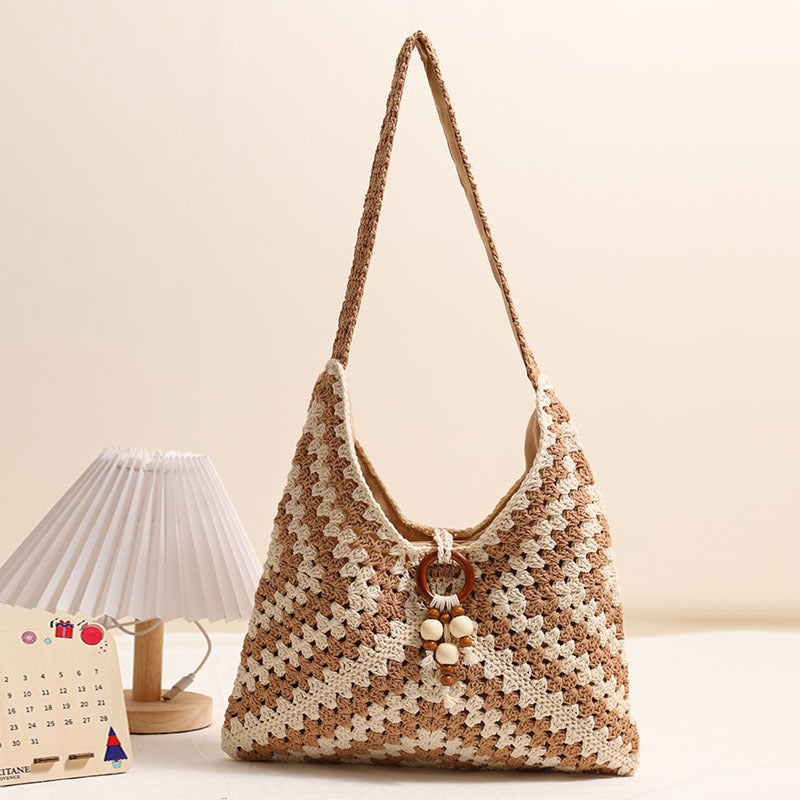 Women's Thread Woven Tassel Straw Vacation Style Beach Bags