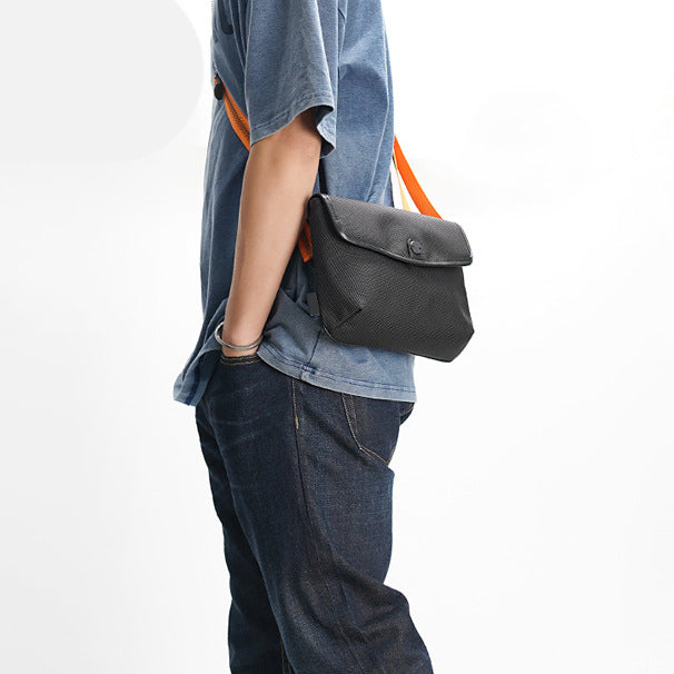 Men's Contrast Color Portable Magnetic Snap Ballistic Men's Messenger Bag
