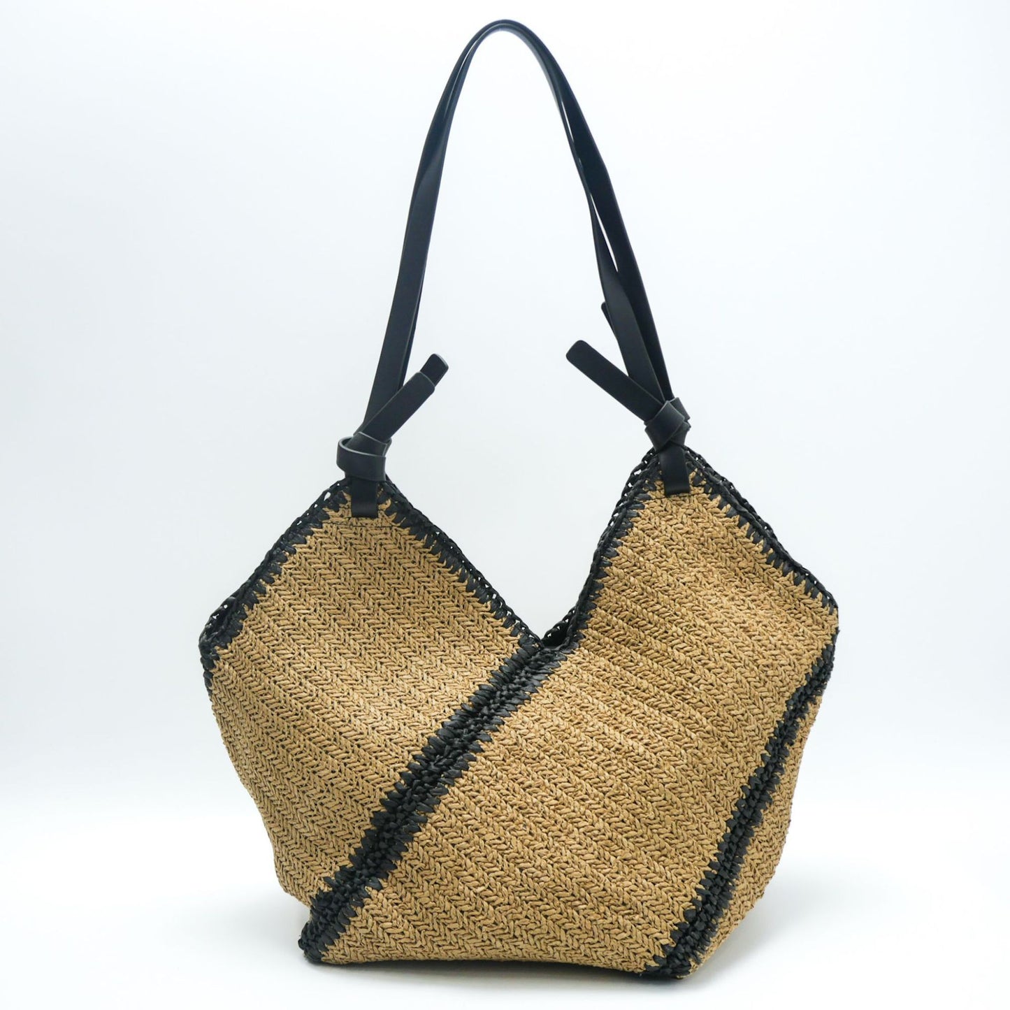 One Straw High Sense Woven Black Edge Large Capacity Tote Bag
