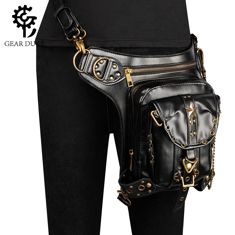 Women's Vintage Punk Female Fashion Pouch Solid Bags