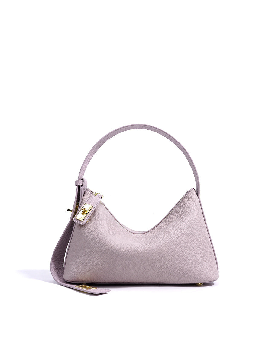 Black Niche High-grade First Layer Cowhide Underarm Leather Women's Handbag