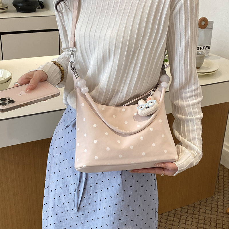 Women's Korean Style Niche Polka Dot Large Capacity Tote Bag