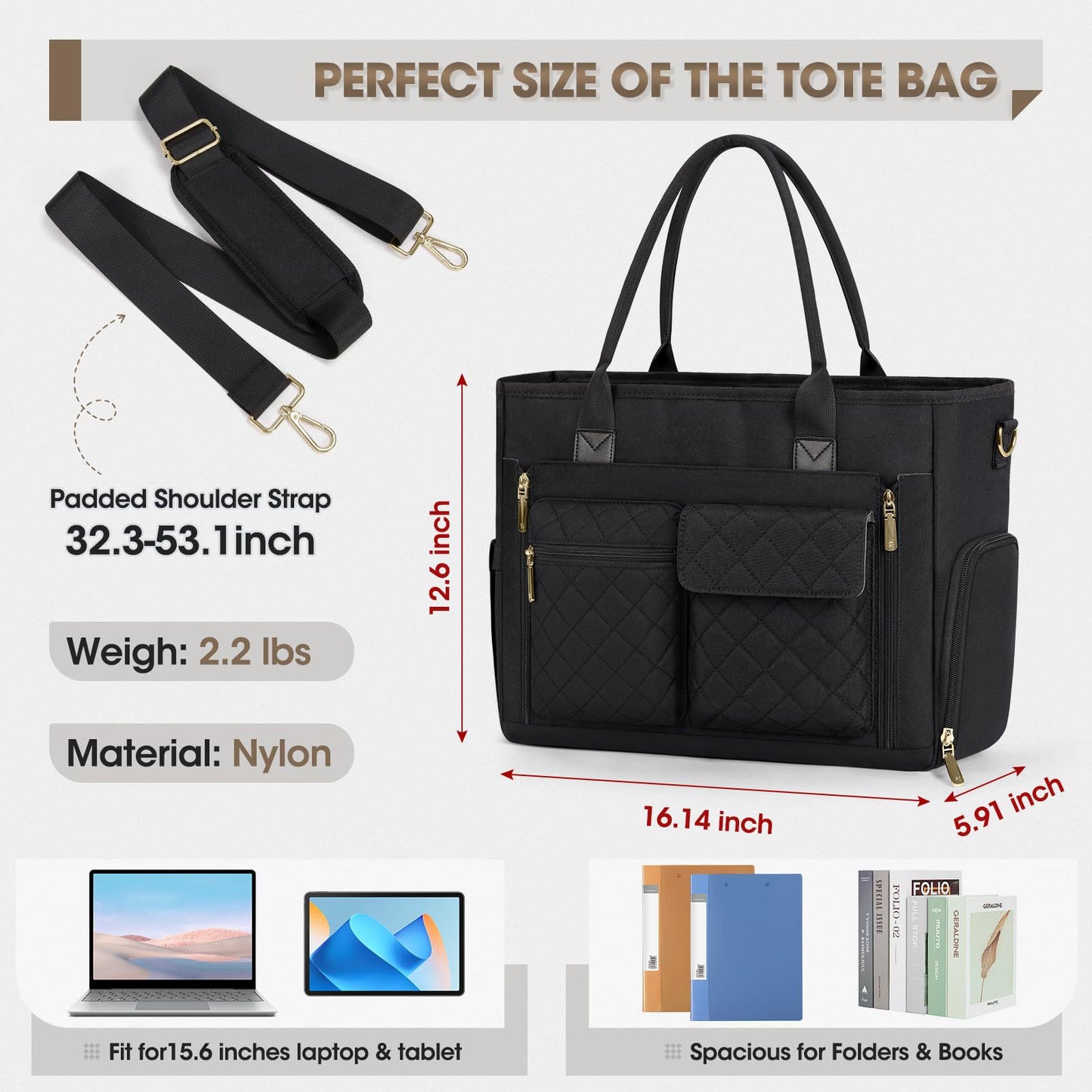 Teacher Large Capacity Pouch Professional Insulation Tote Bag