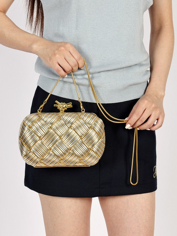 Simple Fashion Dinner Woven Box Clutch Original Single Quality Light Bags